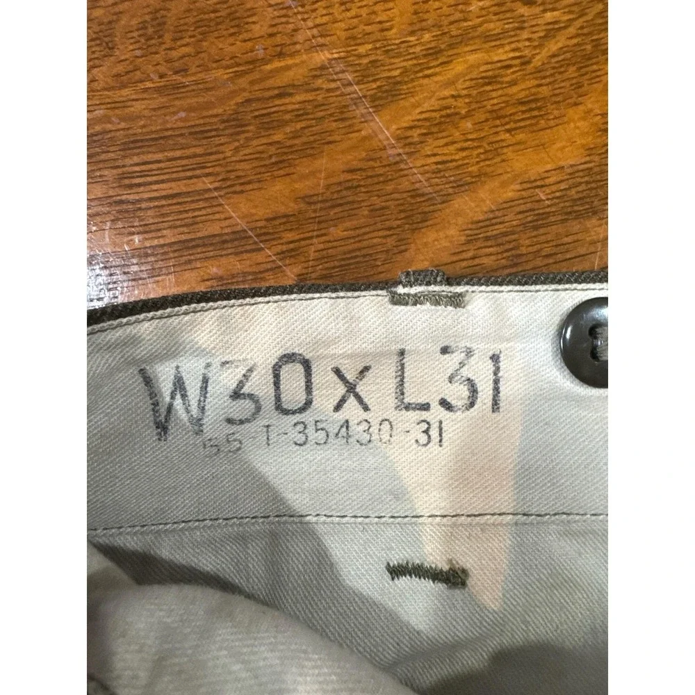 Vintage Korean War Wool Dress Pants Mens 28x29 Brown Pleated Relaxed Straight